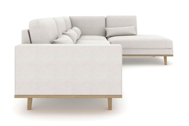 Copenhagen 4-sits Högervänd L-formad Schäslongsoffa i Tyg - Ljusgrå - Möbler - Soffa - Divansoffor & schäslongsoffa