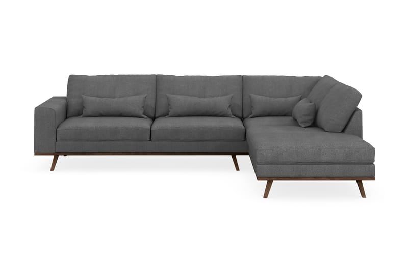 Copenhagen 4-sits Högervänd L-formad Schäslongsoffa i Tyg - Mörkgrå - Möbler - Soffa - Divansoffor & schäslongsoffa