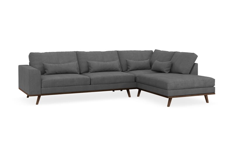 Copenhagen 4-sits Högervänd L-formad Schäslongsoffa i Tyg - Mörkgrå - Möbler - Soffa - Divansoffor & schäslongsoffa