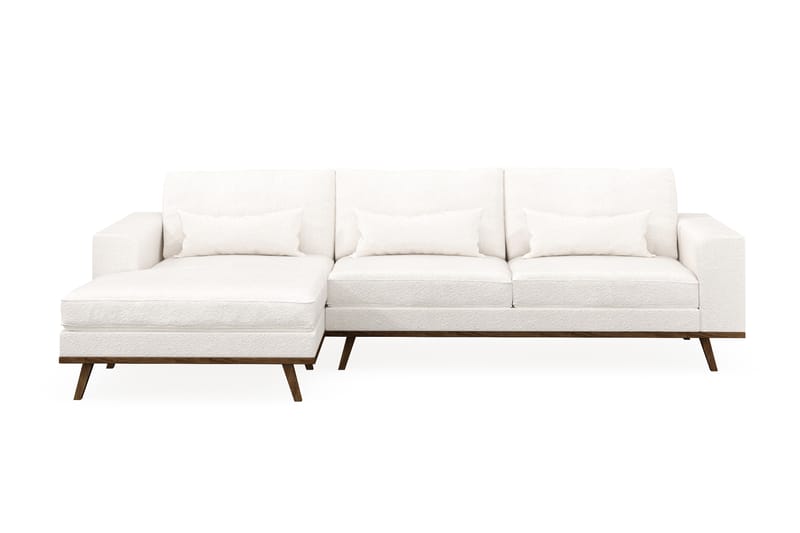 Copenhagen 4-sits Vänstervänd L-formad Divansoffa i Bouclé - Vit - Möbler - Soffa - Divansoffor & schäslongsoffa