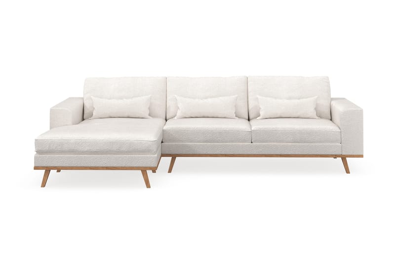 Copenhagen 4-sits Vänstervänd L-formad Divansoffa i Bouclé - Vit - Möbler - Soffa - Divansoffor & schäslongsoffa