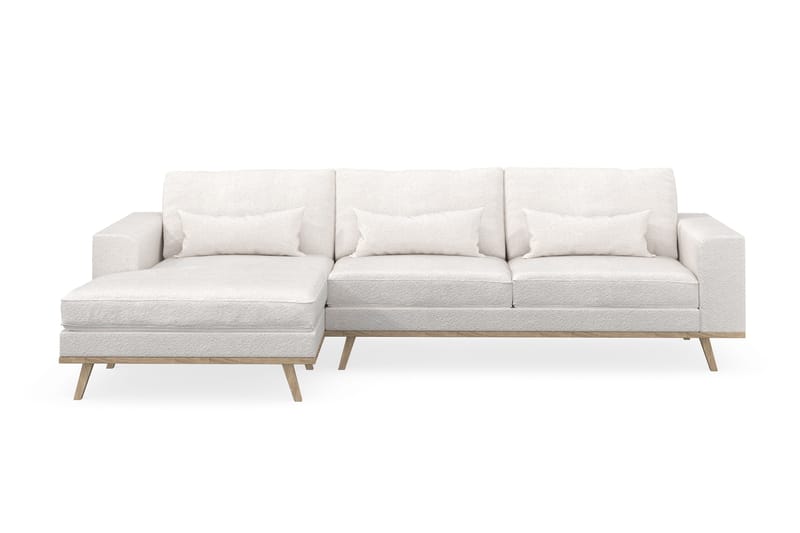 Copenhagen 4-sits Vänstervänd L-formad Divansoffa i Bouclé - Vit - Möbler - Soffa - Divansoffor & schäslongsoffa