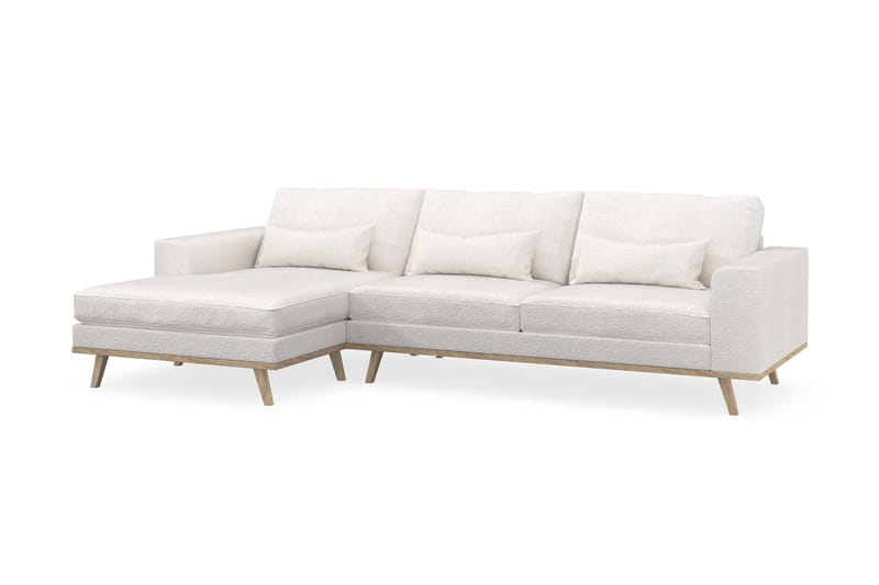Copenhagen 4-sits Vänstervänd L-formad Divansoffa i Bouclé - Vit - Möbler - Soffa - Divansoffor & schäslongsoffa