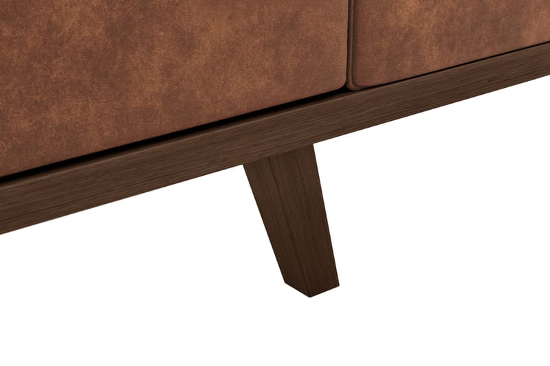 Copenhagen 4-sits Vänstervänd L-formad Divansoffa i Konstläder - Brun - Möbler - Soffa - Divansoffor & schäslongsoffa