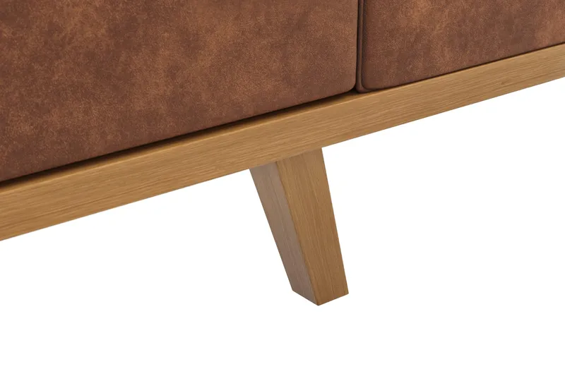 Copenhagen 4-sits Vänstervänd L-formad Divansoffa i Konstläder - Brun - Möbler - Soffa - Divansoffor & schäslongsoffa