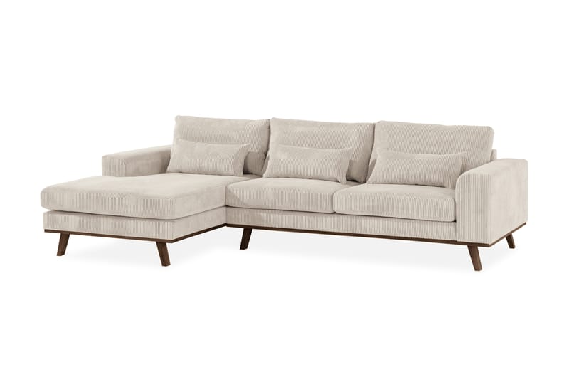 Copenhagen 4-sits Vänstervänd L-formad Divansoffa i Manchester - Beige - Möbler - Soffa - Divansoffor & schäslongsoffa