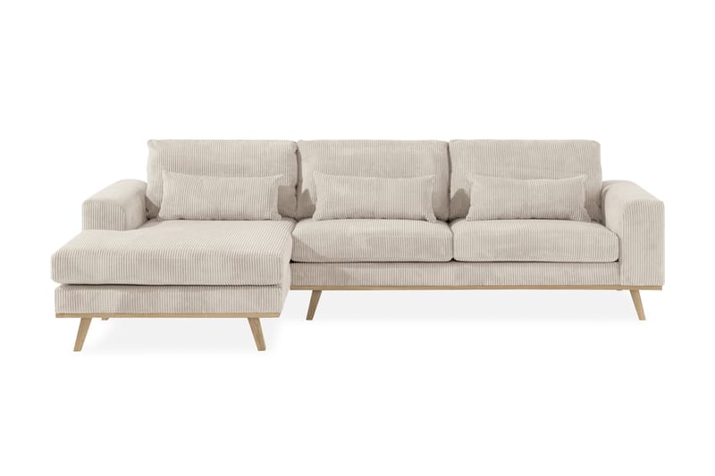 Copenhagen 4-sits Vänstervänd L-formad Divansoffa i Manchester - Beige - Möbler - Soffa - Divansoffor & schäslongsoffa