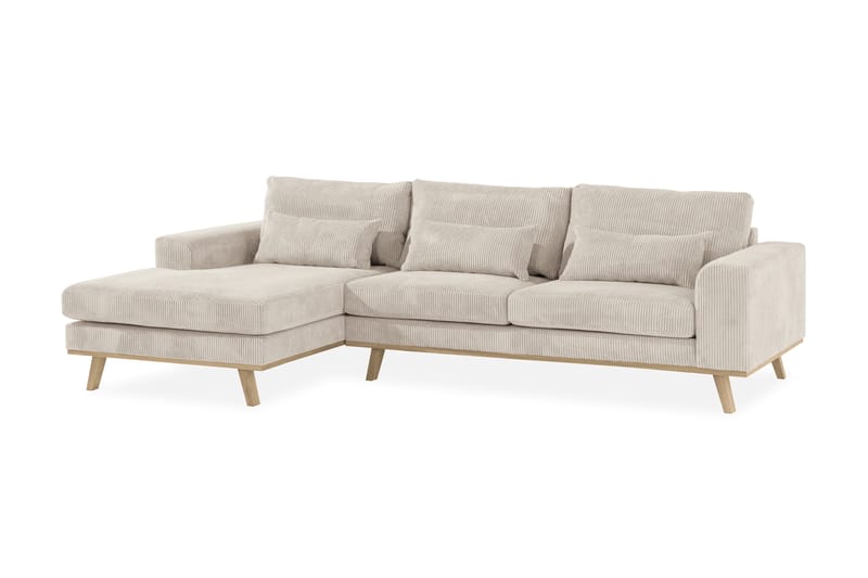 Copenhagen 4-sits Vänstervänd L-formad Divansoffa i Manchester - Beige - Möbler - Soffa - Divansoffor & schäslongsoffa