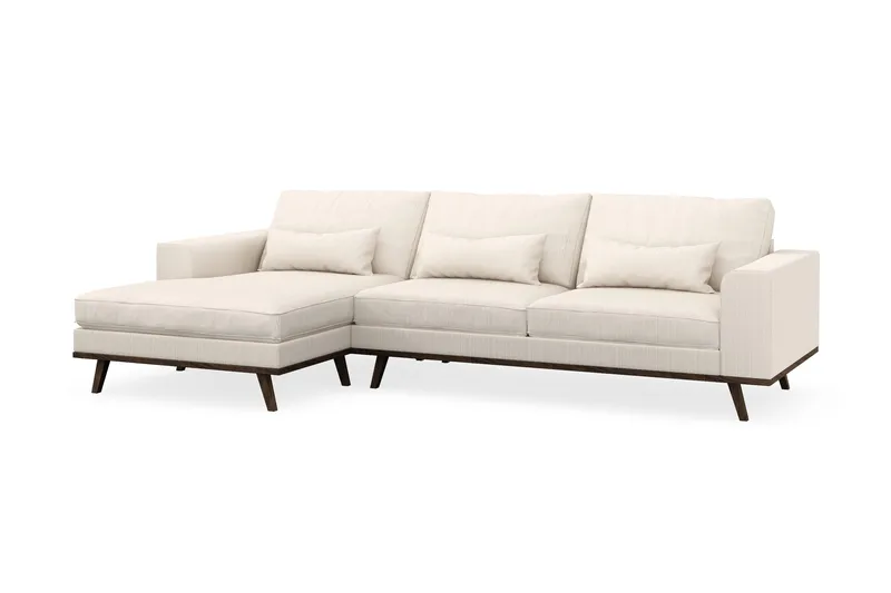 Copenhagen 4-sits Vänstervänd L-formad Divansoffa i Manchester - Beige - Möbler - Soffa - Divansoffor & schäslongsoffa