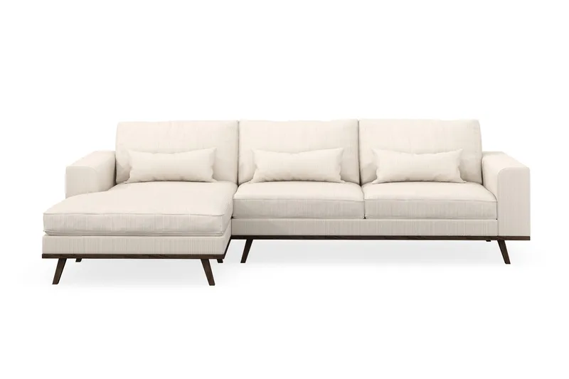 Copenhagen 4-sits Vänstervänd L-formad Divansoffa i Manchester - Beige - Möbler - Soffa - Divansoffor & schäslongsoffa