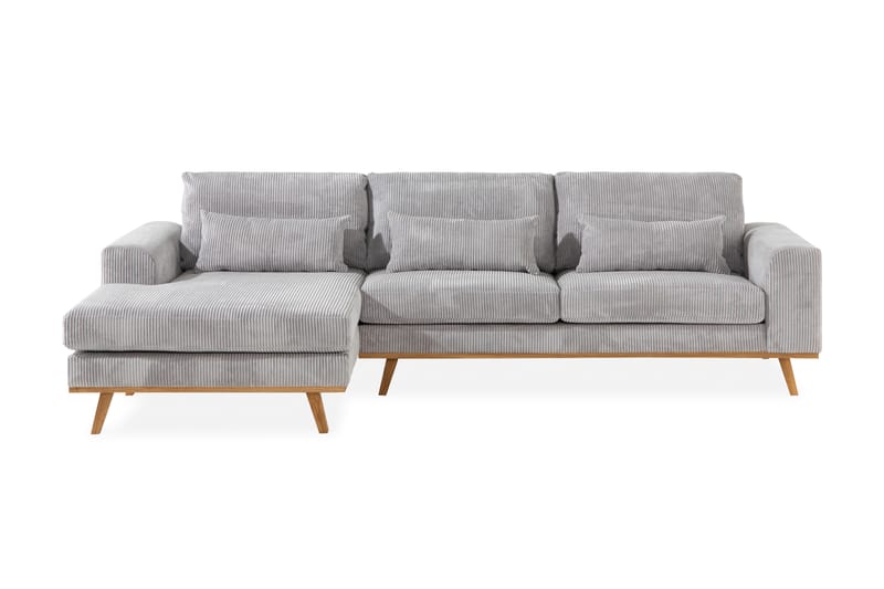 Copenhagen 4-sits Vänstervänd L-formad Divansoffa i Manchester - Ljusgrå - Möbler - Soffa - Divansoffor & schäslongsoffa