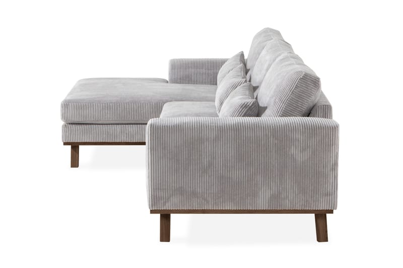 Copenhagen 4-sits Vänstervänd L-formad Divansoffa i Manchester - Ljusgrå - Möbler - Soffa - Divansoffor & schäslongsoffa