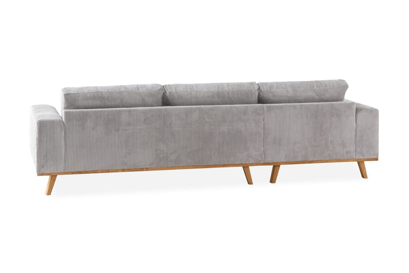 Copenhagen 4-sits Vänstervänd L-formad Divansoffa i Manchester - Ljusgrå - Möbler - Soffa - Divansoffor & schäslongsoffa