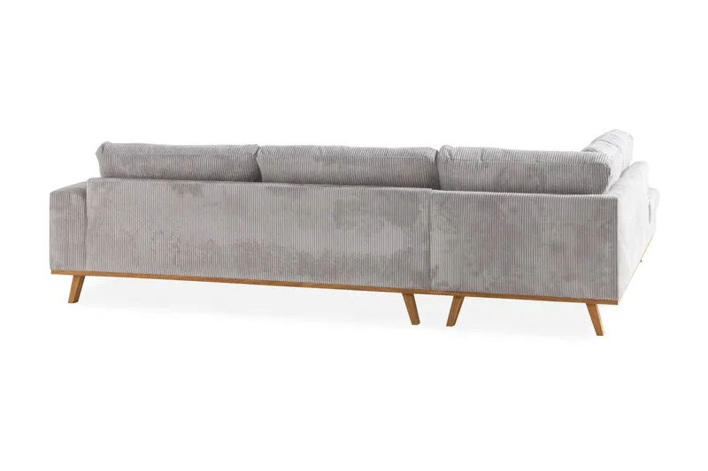 Copenhagen 4-sits Vänstervänd L-formad Divansoffa i Manchester - Ljusgrå - Möbler - Soffa - Divansoffor & schäslongsoffa