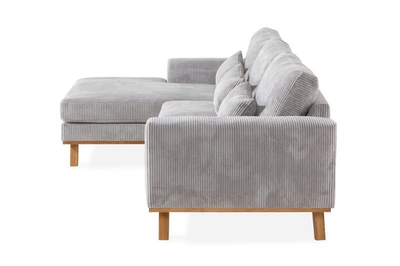 Copenhagen 4-sits Vänstervänd L-formad Divansoffa i Manchester - Ljusgrå - Möbler - Soffa - Divansoffor & schäslongsoffa