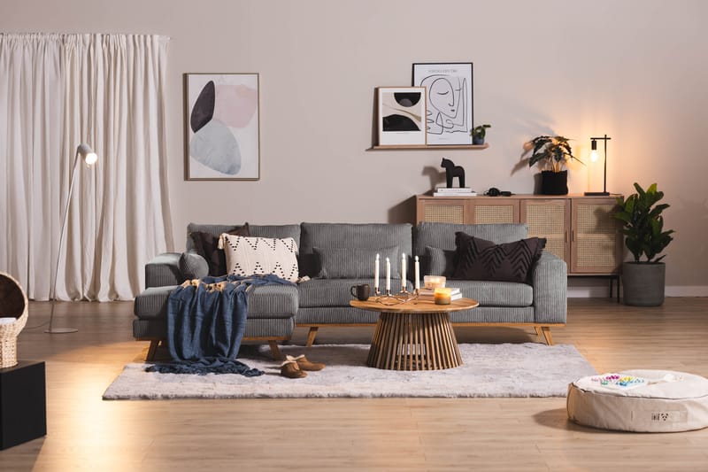 Copenhagen 4-sits Vänstervänd L-formad Divansoffa i Manchester - Mörkgrå - Möbler - Soffa - Divansoffor & schäslongsoffa