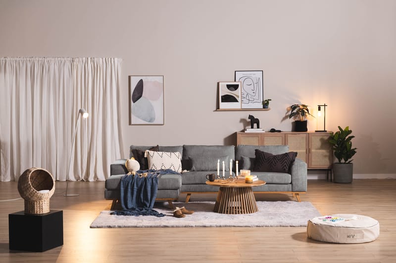 Copenhagen 4-sits Vänstervänd L-formad Divansoffa i Manchester - Mörkgrå - Möbler - Soffa - Divansoffor & schäslongsoffa