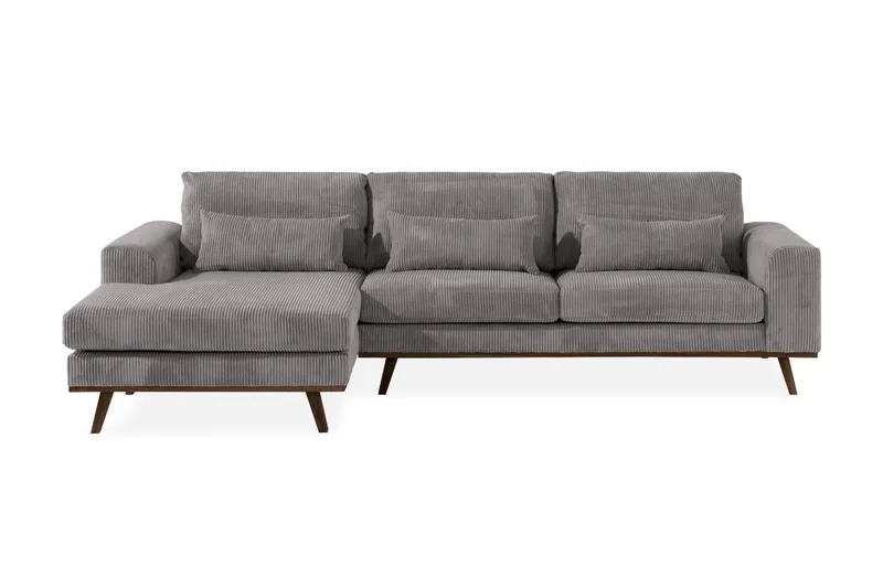 Copenhagen 4-sits Vänstervänd L-formad Divansoffa i Manchester - Mörkgrå - Möbler - Soffa - Divansoffor & schäslongsoffa