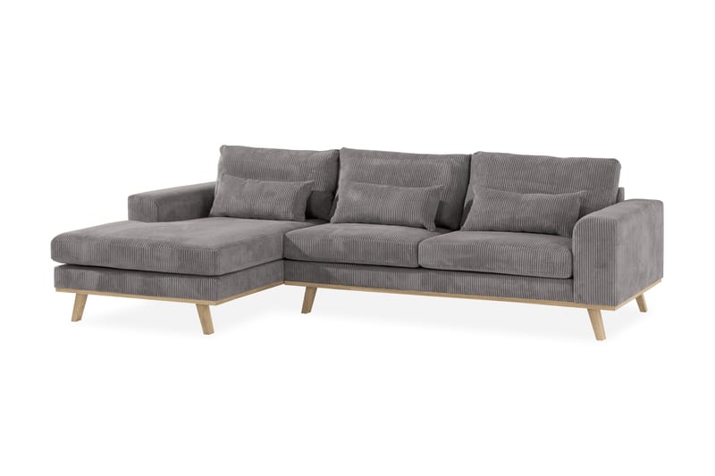 Copenhagen 4-sits Vänstervänd L-formad Divansoffa i Manchester - Mörkgrå - Möbler - Soffa - Divansoffor & schäslongsoffa