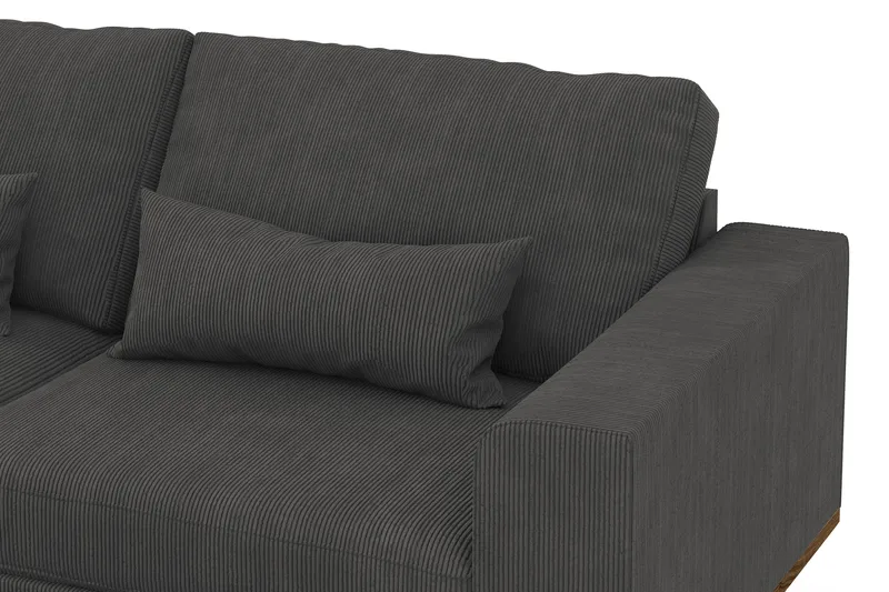 Copenhagen 4-sits Vänstervänd L-formad Divansoffa i Manchester - Mörkgrå - Möbler - Soffa - Divansoffor & schäslongsoffa