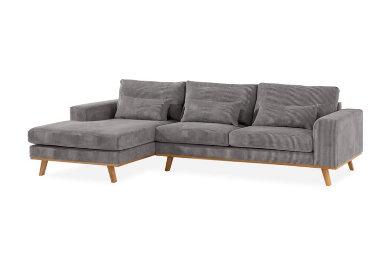 Copenhagen 4-sits Vänstervänd L-formad Divansoffa i Manchester - Mörkgrå - Möbler - Soffa - Divansoffor & schäslongsoffa