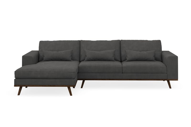 Copenhagen 4-sits Vänstervänd L-formad Divansoffa i Manchester - Mörkgrå - Möbler - Soffa - Divansoffor & schäslongsoffa
