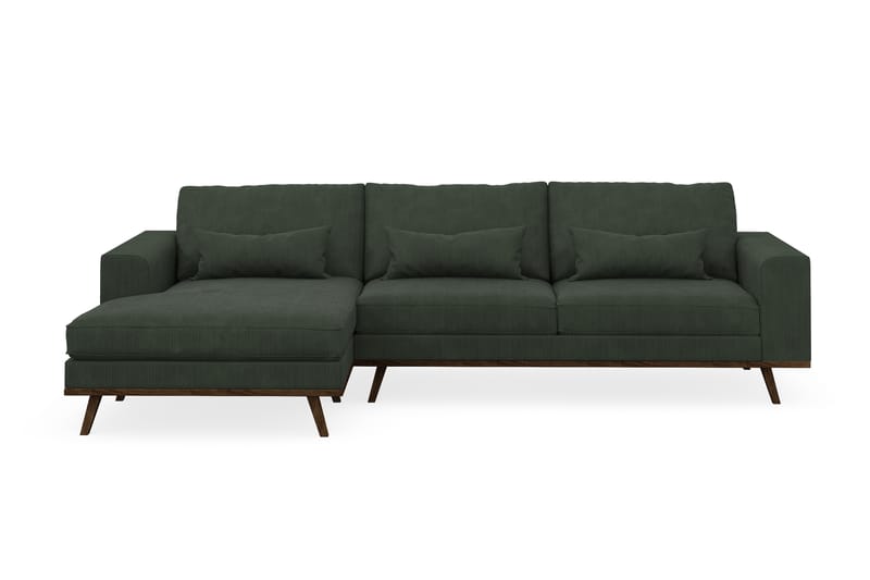 Copenhagen 4-sits Vänstervänd L-formad Divansoffa i Manchester - Mörkgrön - Möbler - Soffa - Divansoffor & schäslongsoffa