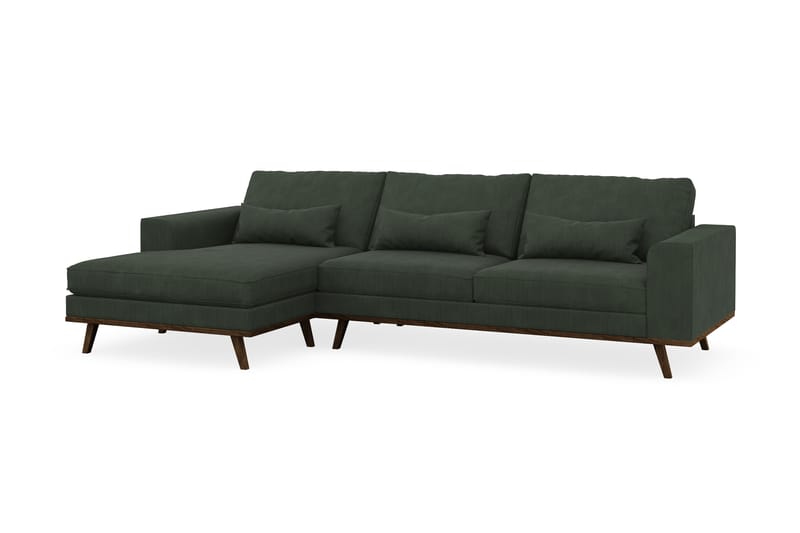 Copenhagen 4-sits Vänstervänd L-formad Divansoffa i Manchester - Mörkgrön - Möbler - Soffa - Divansoffor & schäslongsoffa