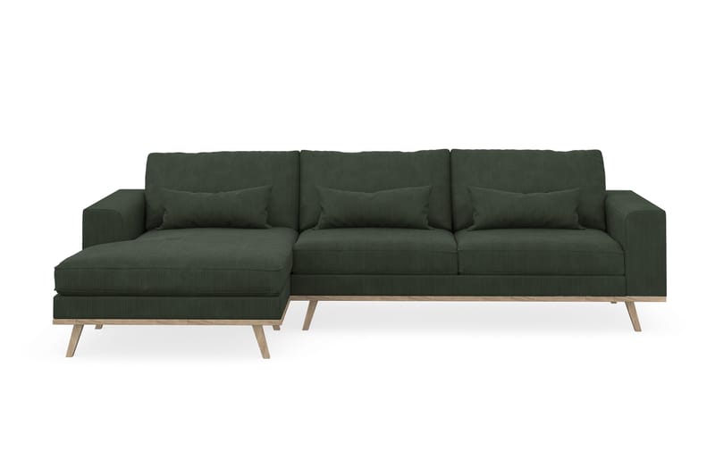 Copenhagen 4-sits Vänstervänd L-formad Divansoffa i Manchester - Mörkgrön - Möbler - Soffa - Divansoffor & schäslongsoffa