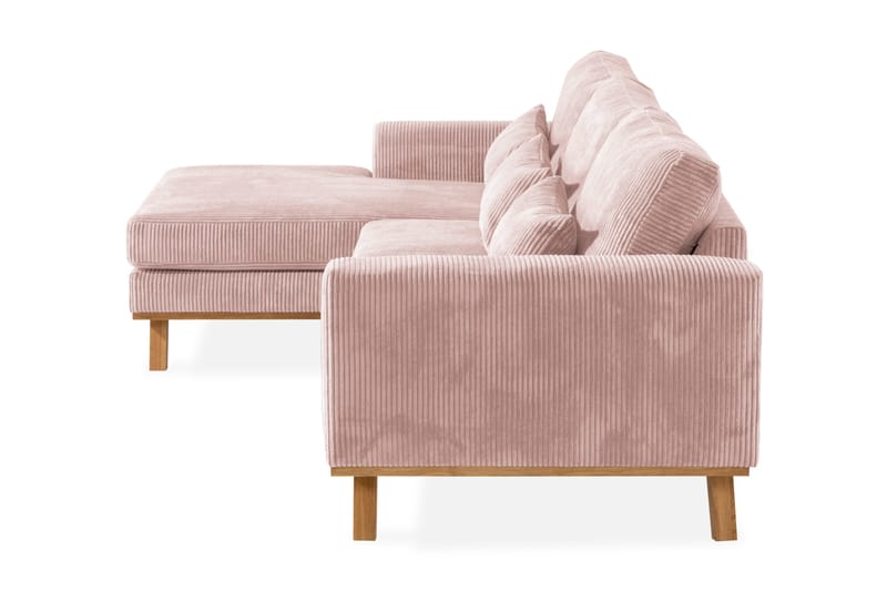 Copenhagen 4-sits Vänstervänd L-formad Divansoffa i Manchester - Rosa - Möbler - Soffa - Divansoffor & schäslongsoffa
