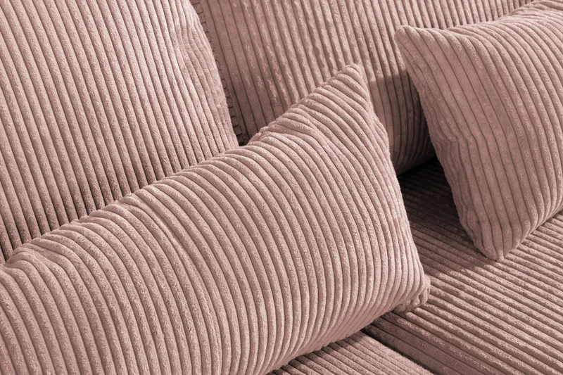 Copenhagen 4-sits Vänstervänd L-formad Divansoffa i Manchester - Rosa - Möbler - Soffa - Divansoffor & schäslongsoffa