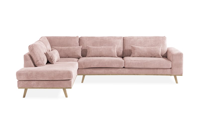 Copenhagen 4-sits Vänstervänd L-formad Divansoffa i Manchester - Rosa - Möbler - Soffa - Divansoffor & schäslongsoffa