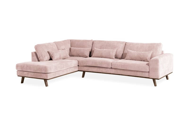 Copenhagen 4-sits Vänstervänd L-formad Divansoffa i Manchester - Rosa - Möbler - Soffa - Divansoffor & schäslongsoffa