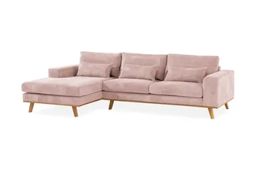 Copenhagen 4-sits Vänstervänd L-formad Divansoffa i Manchester - Rosa - Möbler - Soffa - Divansoffor & schäslongsoffa