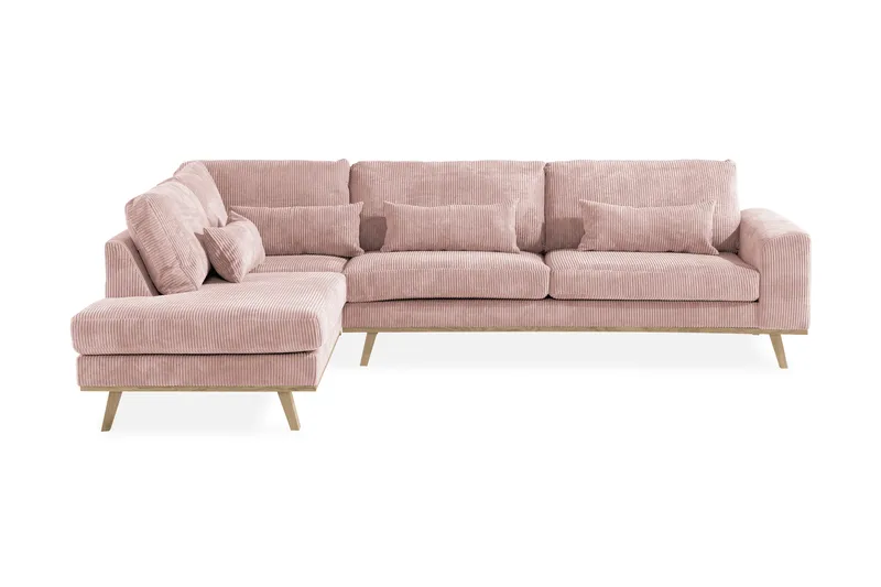 Copenhagen 4-sits Vänstervänd L-formad Divansoffa i Manchester - Rosa - Möbler - Soffa - Divansoffor & schäslongsoffa