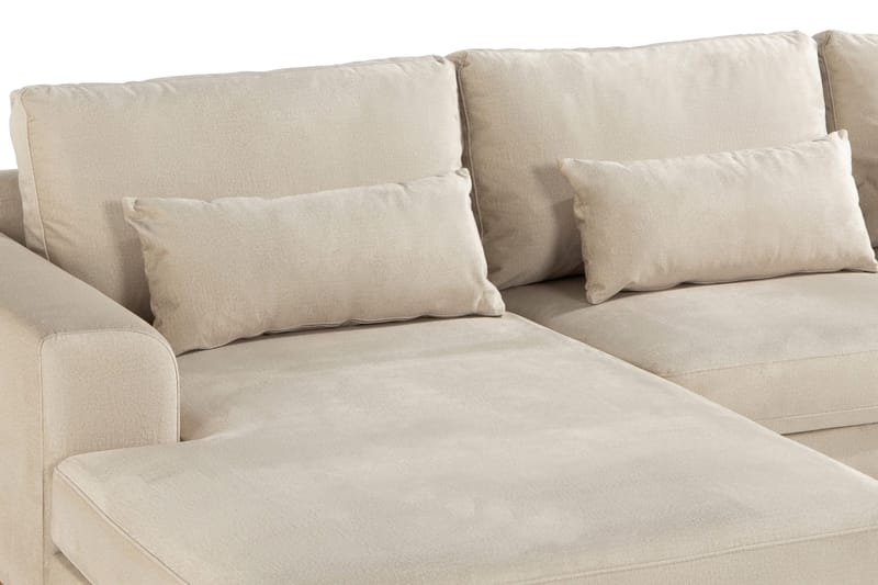 Copenhagen 4-sits Vänstervänd L-formad Divansoffa i Sammet - Beige - Möbler - Soffa - Divansoffor & schäslongsoffa