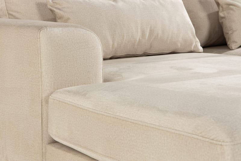 Copenhagen 4-sits Vänstervänd L-formad Divansoffa i Sammet - Beige - Möbler - Soffa - Divansoffor & schäslongsoffa