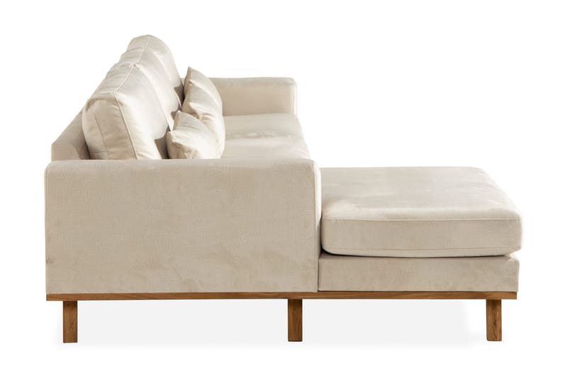 Copenhagen 4-sits Vänstervänd L-formad Divansoffa i Sammet - Beige - Möbler - Soffa - Divansoffor & schäslongsoffa