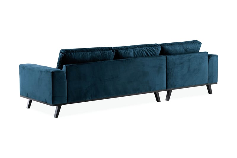 Copenhagen 4-sits Vänstervänd L-formad Divansoffa i Sammet - Blå - Möbler - Soffa - Divansoffor & schäslongsoffa