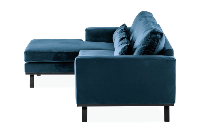 Copenhagen 4-sits Vänstervänd L-formad Divansoffa i Sammet - Blå - Möbler - Soffa - Divansoffor & schäslongsoffa