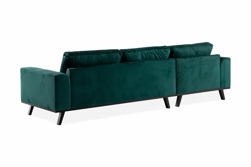 Copenhagen 4-sits Vänstervänd L-formad Divansoffa i Sammet - Grön - Möbler - Soffa - Divansoffor & schäslongsoffa