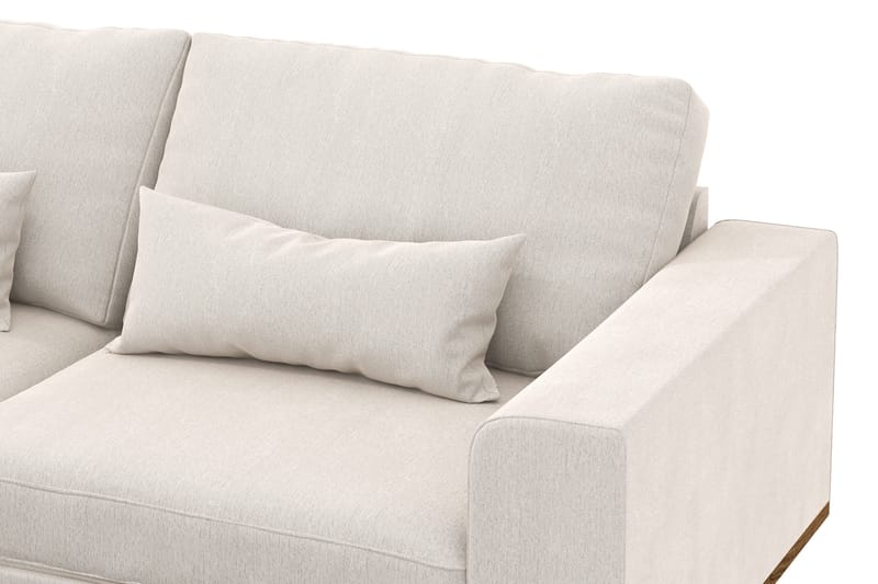 Copenhagen 4-sits Vänstervänd L-formad Divansoffa i Sammet - Krämvit - Möbler - Soffa - Divansoffor & schäslongsoffa