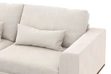 Copenhagen 4-sits Vänstervänd L-formad Divansoffa i Sammet - Krämvit - Möbler - Soffa - Divansoffor & schäslongsoffa