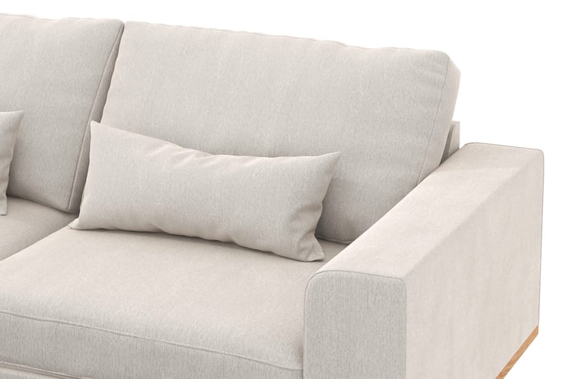 Copenhagen 4-sits Vänstervänd L-formad Divansoffa i Sammet - Krämvit - Möbler - Soffa - Divansoffor & schäslongsoffa