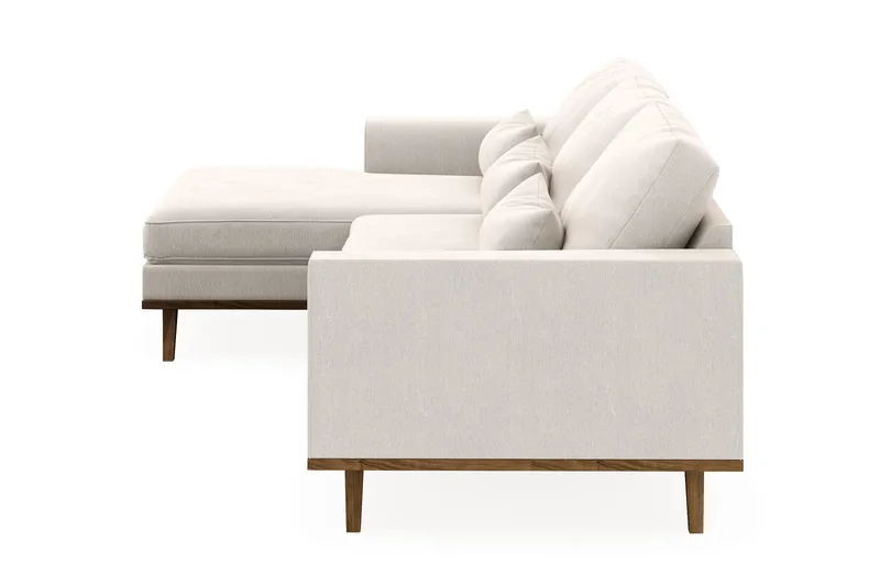 Copenhagen 4-sits Vänstervänd L-formad Divansoffa i Sammet - Krämvit - Möbler - Soffa - Divansoffor & schäslongsoffa