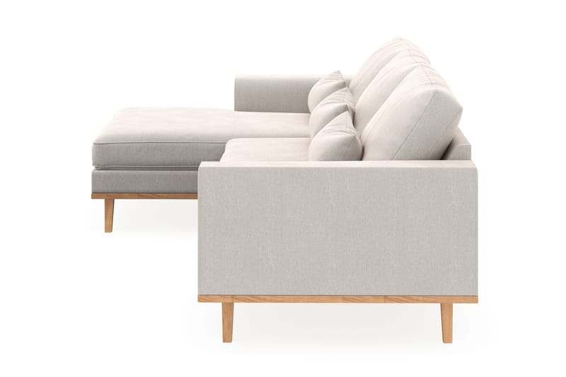 Copenhagen 4-sits Vänstervänd L-formad Divansoffa i Sammet - Krämvit - Möbler - Soffa - Divansoffor & schäslongsoffa
