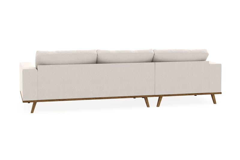 Copenhagen 4-sits Vänstervänd L-formad Divansoffa i Sammet - Krämvit - Möbler - Soffa - Divansoffor & schäslongsoffa