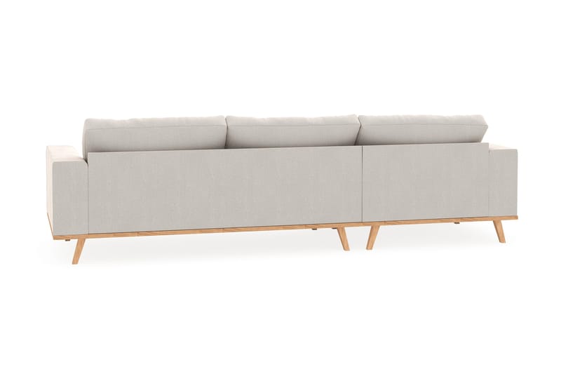 Copenhagen 4-sits Vänstervänd L-formad Divansoffa i Sammet - Krämvit - Möbler - Soffa - Divansoffor & schäslongsoffa