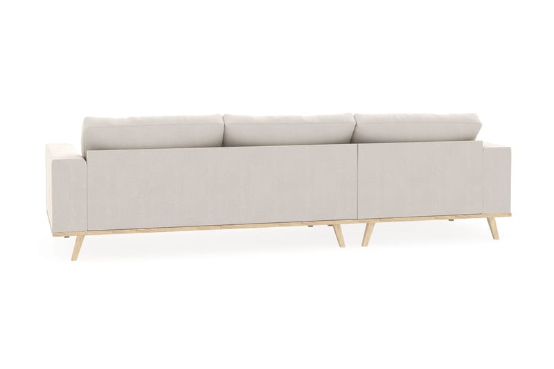 Copenhagen 4-sits Vänstervänd L-formad Divansoffa i Sammet - Krämvit - Möbler - Soffa - Divansoffor & schäslongsoffa