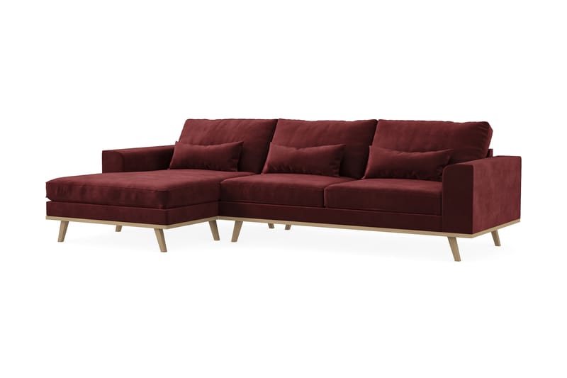 Copenhagen 4-sits Vänstervänd L-formad Divansoffa i Sammet - Lila - Möbler - Soffa - Divansoffor & schäslongsoffa